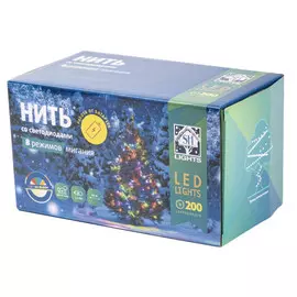 гирлянда 20м 200LED холодный белый на батарейках