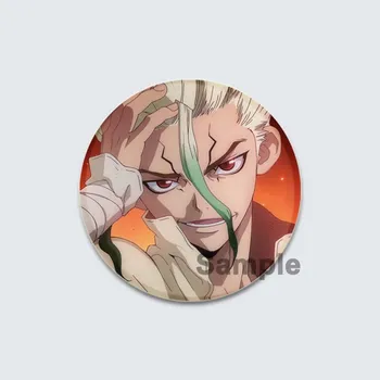 32/44/58 мм ТВ аниме DR STONE Броши на рюкзаке Мультяшный значок для коплея Ishigami Senkuu/Amber/Kohaku Милые эмалевые булавки Ювелирные аксессуары 32mm