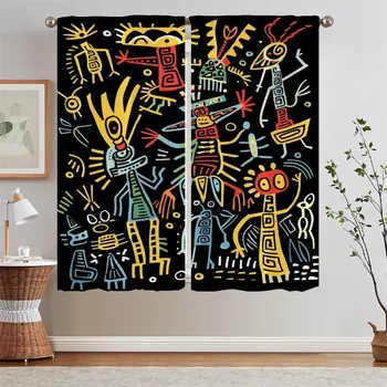 Inca Tribe Bedroom Blackout Curtains Livingroom Curtains Living Room Decoration Curtain Rods Customs Free Shipping Products the W50xH70cmx2pcs-CL