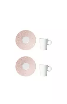 Набор из 2-х кофейных чашек и блюдец Ecume Rose Bernardaud