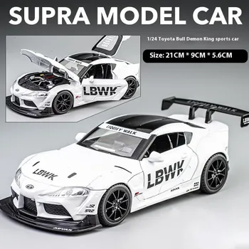1/22 масштаб Toyota Supra литая модель гоночного автомобиля со звуком и светом инерционный звуковой эффект коллекция украшений для мальчиков подарок белый
