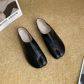 Женские туфли Tabis Flats с круглым носком и неглубокими заклепками, повседневная женская обувь из мягкой кожи, элегантное платье, оригинальные туфли весна-осень 35