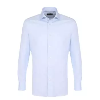 Хлопковая сорочка с воротником акула Ermenegildo Zegna