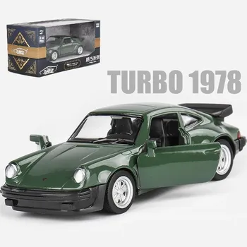 Игрушечная модель Porsche 911 Turbo в масштабе 1/36, литая под давлением ретро-гоночная модель с инерционным механизмом для мальчиков в подарочной коллекции серебряный