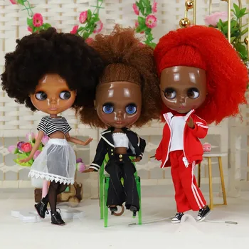 Ледяная кукла DBS Blyth 1/6 bjd игрушка шарнирное тело темная кожа афро волосы 30 см кукла аниме девушки