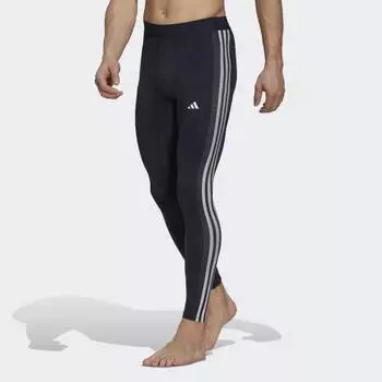 Мужские тайтсы adidas Techfit 3-Stripes Training Long Tights (Синие)