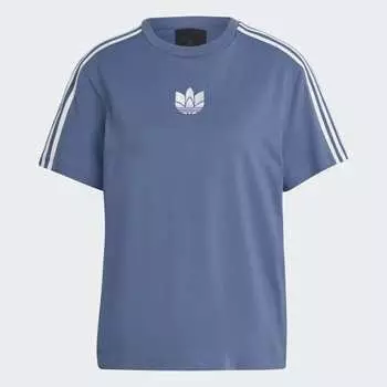Женская футболка adidas Adicolor 3D Trefoil Loose Tee (Синяя)