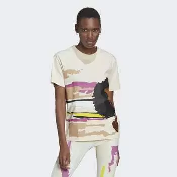 Женская футболка adidas Thebe Magugu Regular Tee (Бежевая)