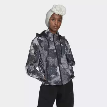 Женская куртка adidas Allover Print Woven Jacket (Черная)