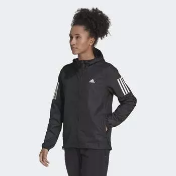 Женская куртка для бега adidas Own the Run Hooded Running Windbreaker (Черная)