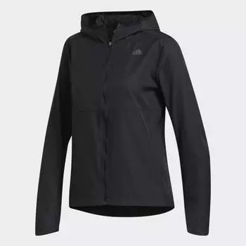 Женская куртка для бега adidas Own the Run Hooded Wind Jacket (Черная)