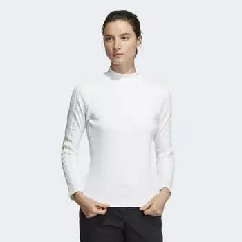 Женская рубашка adidas AEROREADY 3-Stripes Mock Neck Long Sleeve Shirt (Белая)