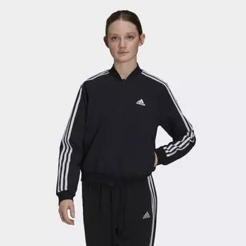 Женская спортивная куртка adidas Essentials 3-Stripes Track Jacket (Черная)