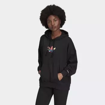 Женская толстовка adidas Adicolor Shattered Trefoil Oversize Hoodie (Черная)