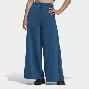 Женские брюки adidas Studio Lounge Wide Leg Fleece Pants (Синие)