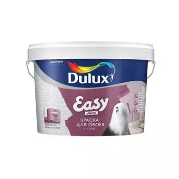 Краска для обоев и стен Dulux Easy матовая база BC 5 л