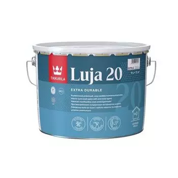 Краска для влажных помещений Tikkurila Luja 20 полуматовая база С 9 л