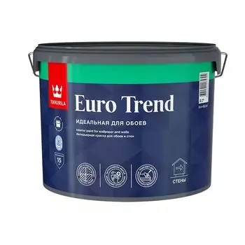 Краска для обоев и стен Tikkurila Euro Trend база А 9 л