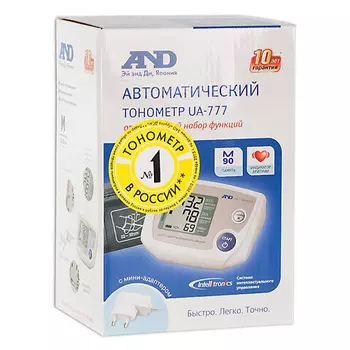 AND Тонометр UA-777 автомат с адаптером (AND, Тонометр автоматический)