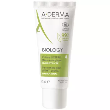 A-Derma Лёгкий увлажняющий дерматологический крем для хрупкой кожи, 40 мл (A-Derma, Biology)