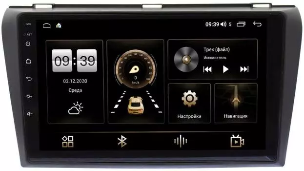 Штатная магнитола Mazda 3 (BK) 2003-2009 LeTrun 4196-9032 на Android 10 (6/128, DSP, QLed) С оптическим выходом (+ Камера заднего вида в подарок!)