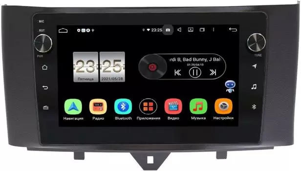 Штатная магнитола LeTrun BPX609-9251 для Smart Fortwo II 2011-2015 на Android 10 (4/64, DSP, IPS, с голосовым ассистентом, с крутилками) (+ Камера заднего вида в подарок!)