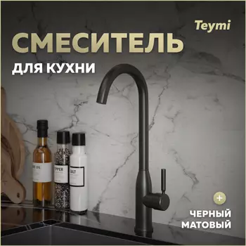 Смеситель для кухни Teymi Lina T10224 чёрный матовый