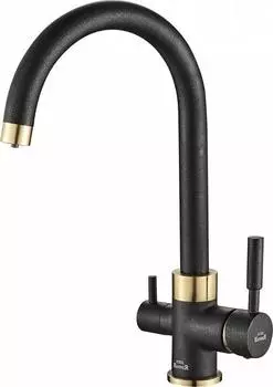 Смеситель для кухни Zorg Steel Hammer SH 713 BLACK BR, чёрный / бронза