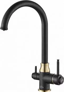 Смеситель для кухни Zorg Steel Hammer SH 763 BLACK BR, чёрный / бронза