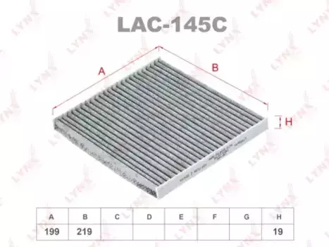 Салонный фильтр LYNXAUTO LAC-145C TOYOTA Yaris Verso/RAV4, SUBARU Legacy 01>