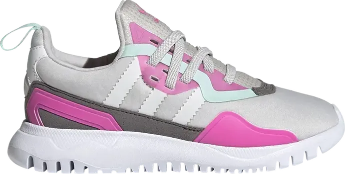 Кроссовки Adidas Flex J 'Grey Screaming Pink', серый
