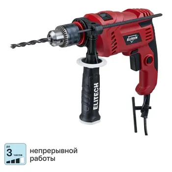 Дрель сетевая ударная Elitech ДУ 06-13РЭ, 600 Вт
