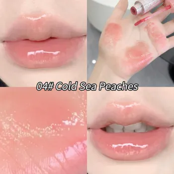 GEGE BEAR Water Mirror Lip Glaze Ice Прозрачный стойкий блеск для губ Увлажняющая гладкая стойкая натуральная помада для губ