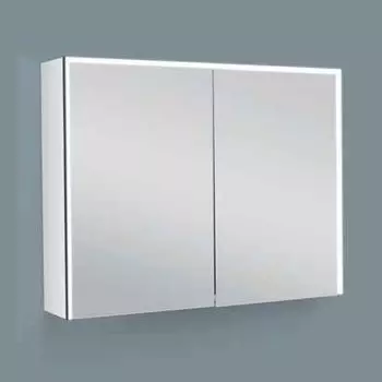 Зеркальный шкаф с двумя распашными дверьми, с LED подсветкой дверей и электрической розеткой 84252, 75x70x20