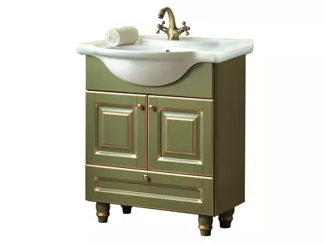 Тумба для ванной с раковиной royal-2 (экомебель) зеленый 88x88x51 см.