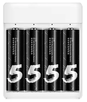 Зарядное устройство в комплекте с аккумуляторами Xiaomi ZMI PB401 AA/AAA Battery Charger White (4шт AA Z15)