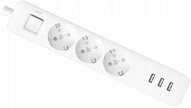 Удлинитель Xiaomi Mi Power Strip (3 розетки +3 USB порта)(XMCXB04QM) White