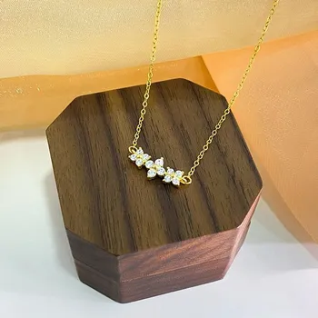 Ожерелье Sweet Flower для женщин, легкая роскошь, высококачественная, элегантная и универсальная цепочка для ключицы