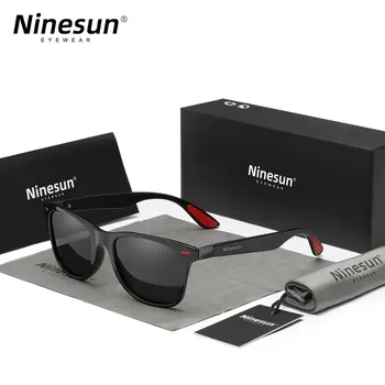 NINESUN мужские/женские классические поляризованные солнцезащитные очки для вождения квадратные очки с большой оправой UV400 повседневные очки для отдыха на открытом воздухе для спорта