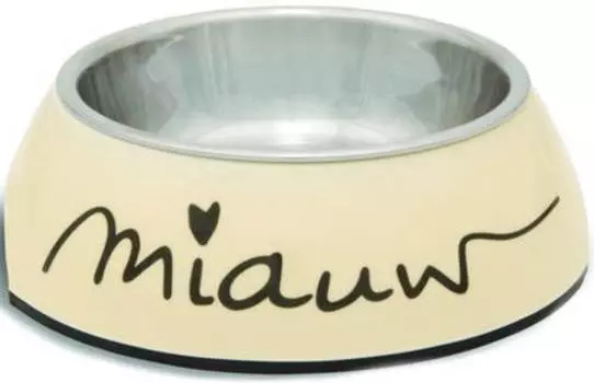 I.P.T.S.Miauw Миска 2в1 бежевая д/кошек 14*4,5см,