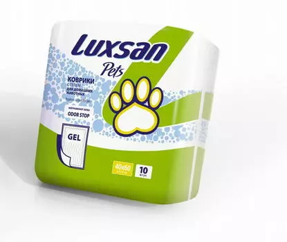 LUXSAN Premium Gel Коврик дживотных 40*60см 10штуп зеленый с голубым с гелем