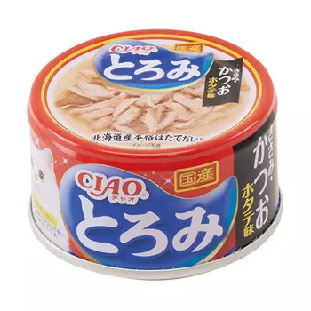 INABA CIAO TOROMI Корм влаж.куриное филе с тунцом кацуо со вкусом морского гребешка д/кошек конс.80г