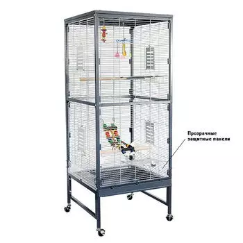 MONTANA Cages Клетка для птиц "Paradiso 60", темно-серый, 60х60х155см (Германия)!