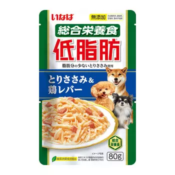 INABA TEISHIBO Корм влаж.куриное филе с куриной печенью в желе д/собак пауч 80г