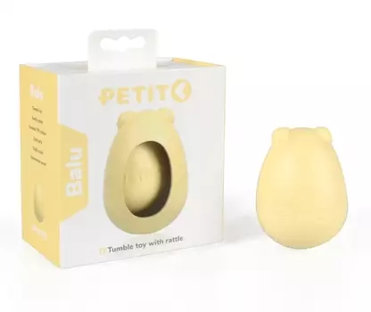 PETIT Игрушка-неваляшка для собак "Balu" с погремушкой, желтая