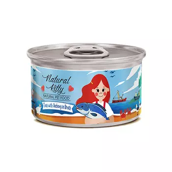 PETTRIC Natural Kitty Корм влаж.тунец с анчоусами в бульоне д/кошек конс.80г