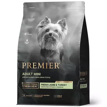 PREMIER Dog Mini Adult Lamb&Turkey Корм сух.ягненок,индейка д/собак мелких пород 3кг