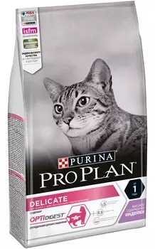 PRO PLAN Delikate Корм сух.индейка д/кошек с чувствительным пищеварением 10кг