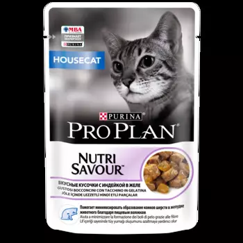 PRO PLAN House Cat Корм влаж.индейка д/кошек живущих в помещении пауч 85г