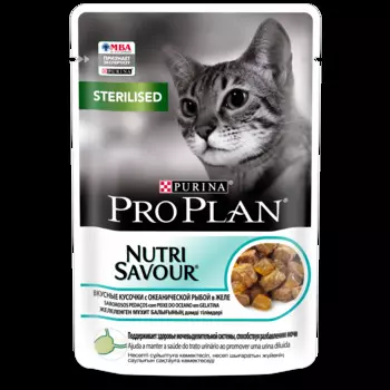 PRO PLAN Sterilised Корм влаж.океаническая рыба желе д/стерилизов.кошек пауч 85г